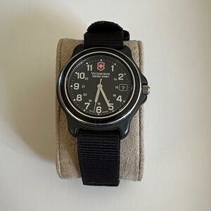 Victorinox Swiss Army Black Watch with Red Logo Date Window